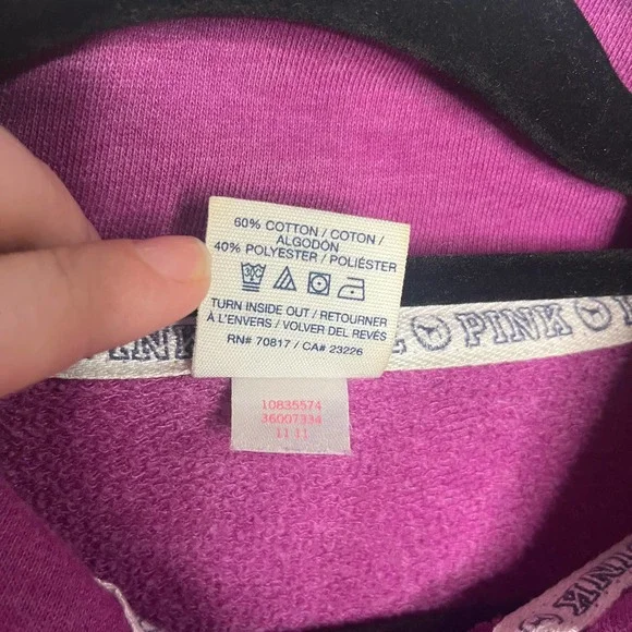 Victoria's Secret Pink quarter zip sweatshirt, size: XS oversized - Picture 4 of 6